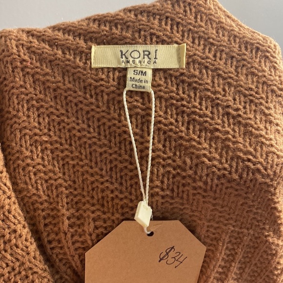 Kori America Tassle Fringe Long Sleeve Chunky Knit Sweater Cardigan - Picture 6 of 6